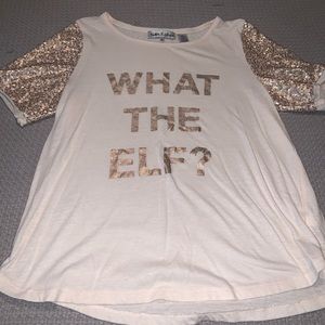 NWOT “what the elf” shirt, large